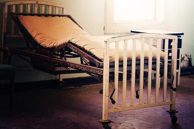 Old hospital bed