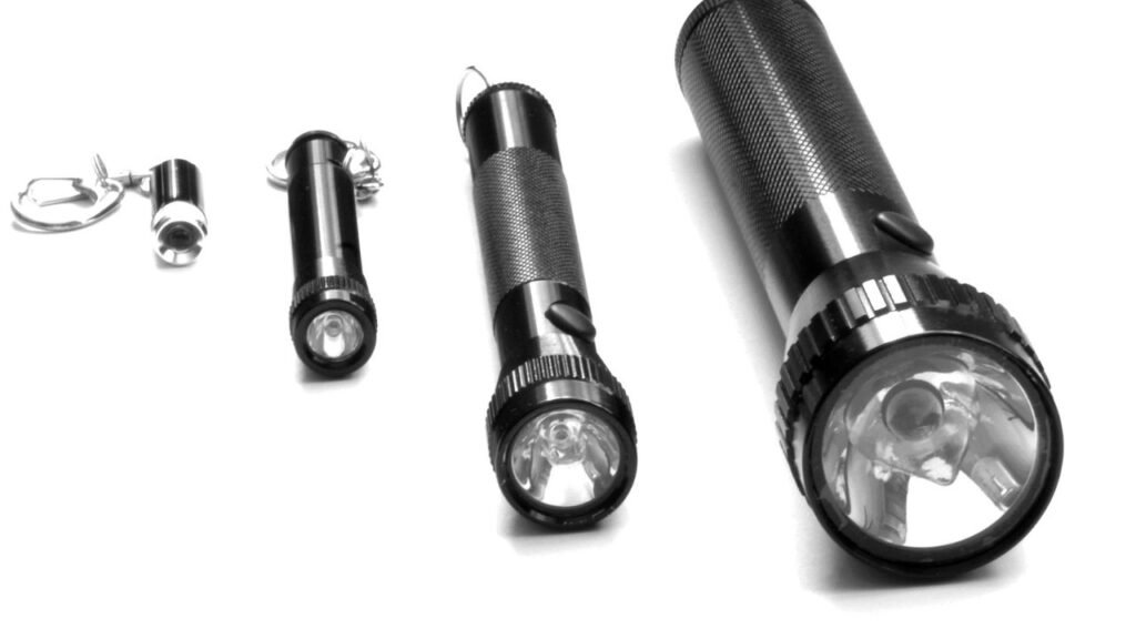 different size flashlights